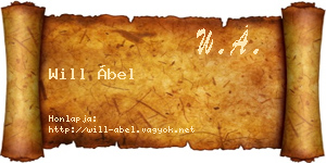 Will Ábel névjegykártya